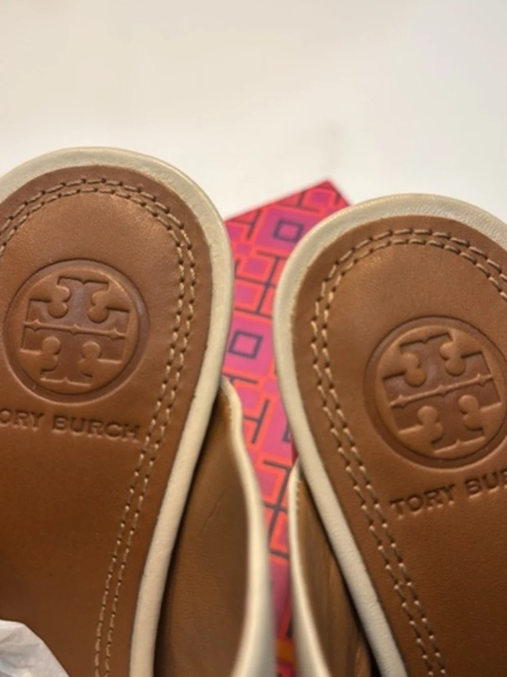 Tory Burch Ivory Leather Block-Heel Mule